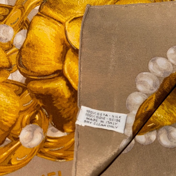 CHANEL Yellow and Cream Floral Scarf - Picture 4 of 4